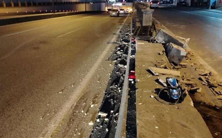 Bakıda qəza yol təsərrüfatına ziyan vurdu - FOTO