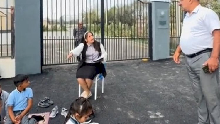 Dərsi çöldə keçən müəllim işdən çıxarıldı