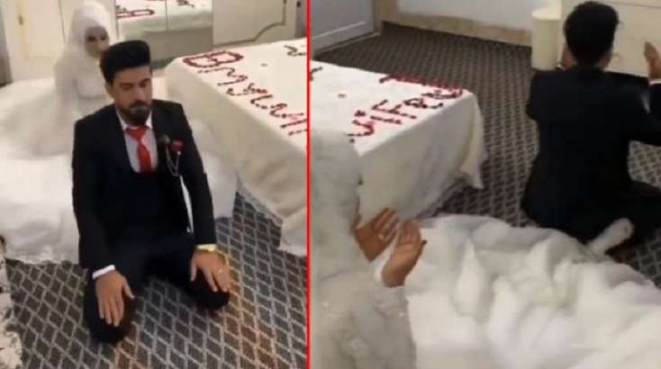 Bəy və gəlinin ilk gecəsi: Yataq otağından yayılan görüntülər tənqid edildi - VİDEO