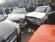 Gədəbəydə zəncirvari qəza: "VAZ 2107", "Toyota Camry", "VAZ 21015", "Lada Niva" - FOTOLAR