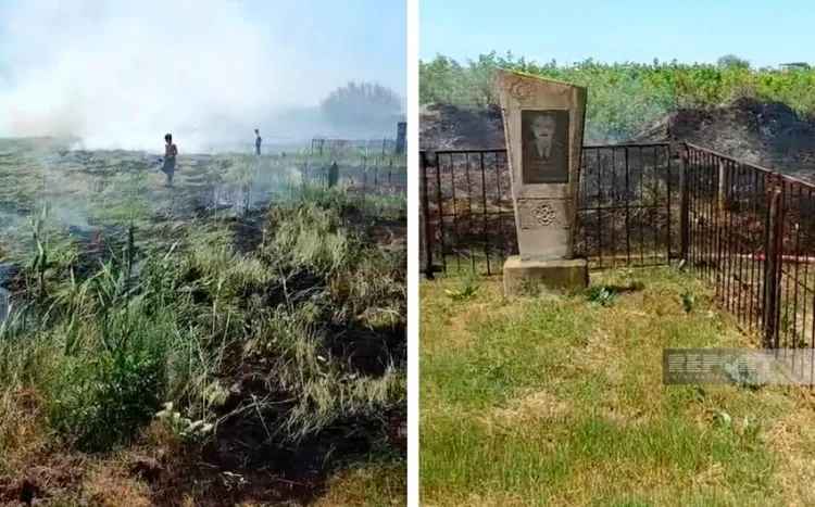 Salyanda qəbiristanlıq YANDI