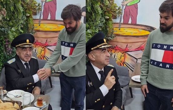 Prokurorluğun polkovniki "İlyasın kafesi"ndə yemək yedi  - VİDEO