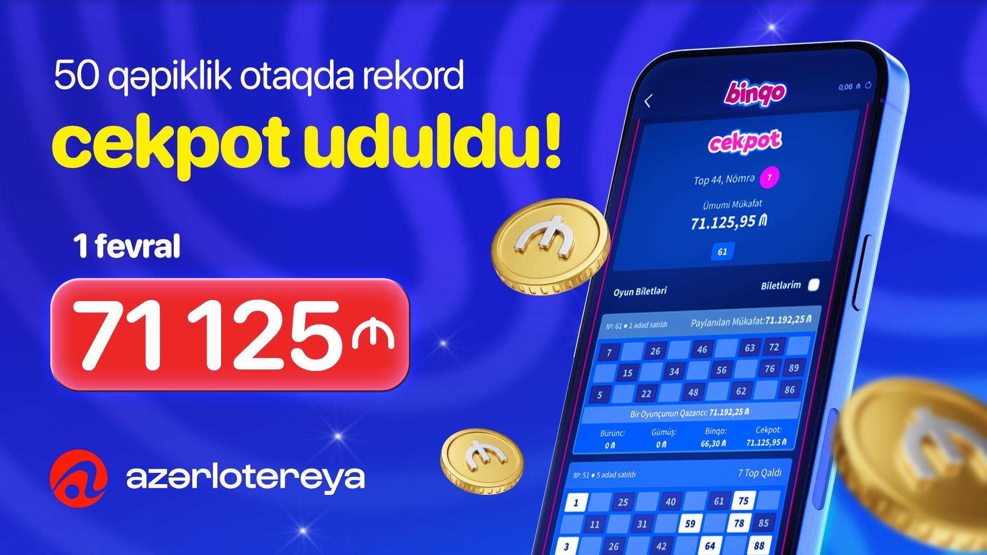 “Azərlotereya”nın “Binqo” oyununda rekord cekpot qazanılıb