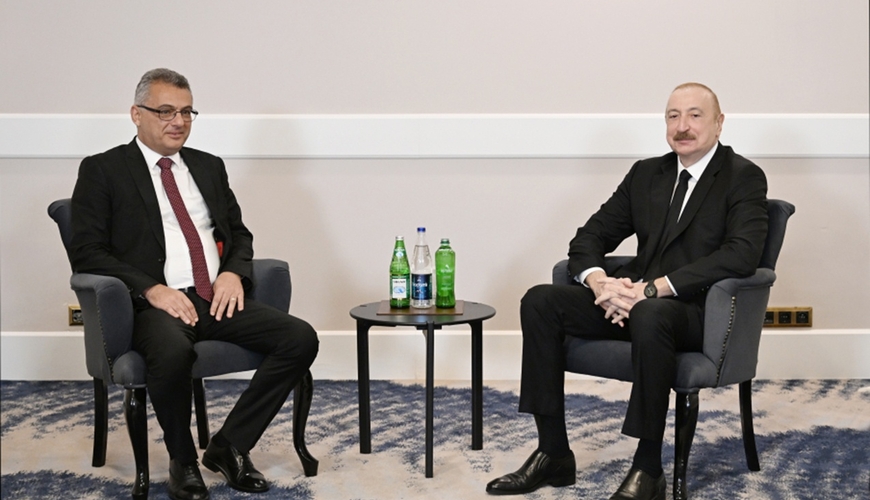 Prezident həmkarı ilə görüşdü - FOTO