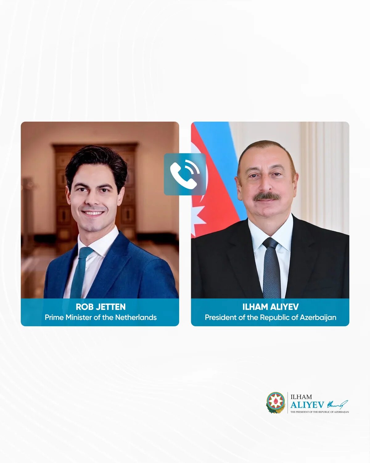 İlham Əliyev Niderlandın Baş naziri ilə danışdı