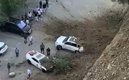 Bakıda torpaq uçqunu - VİDEO