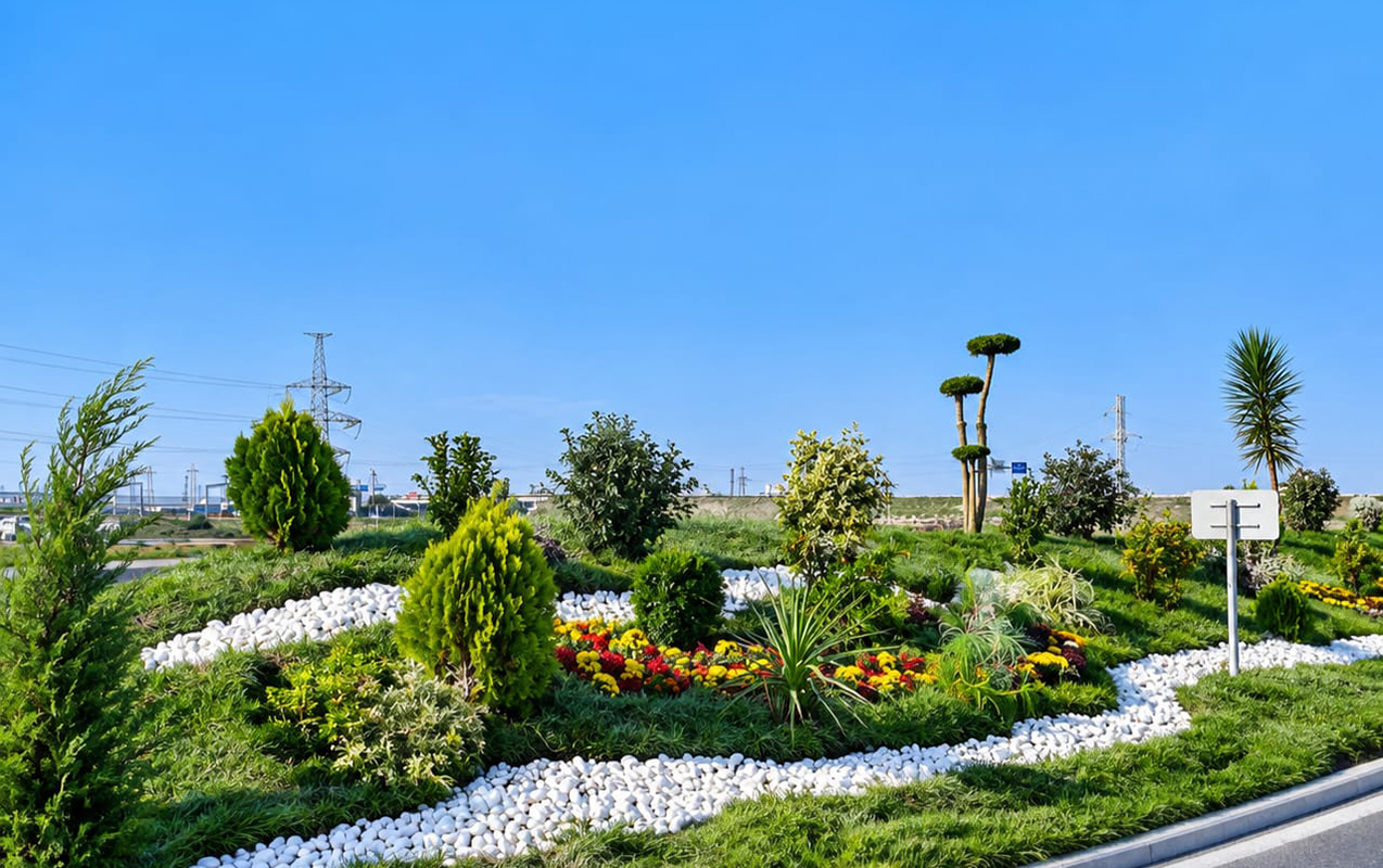 Sumqayıtda genişmiqyaslı abadlıq və yaşıllaşdırma işləri aparılır - Fotolar