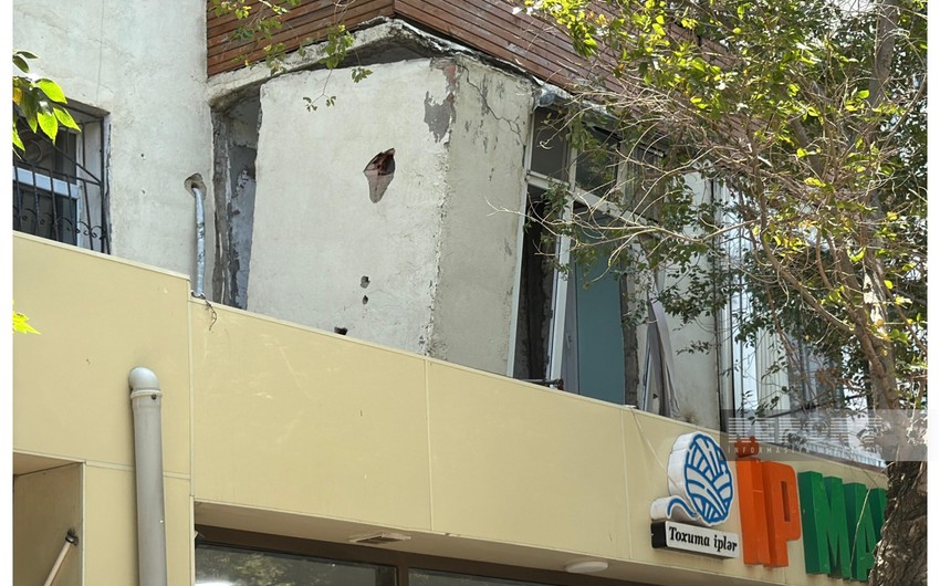 Sumqayıtda binanın eyvanı uçub – əraziyə aidiyyəti qurumlar cəlb olunub