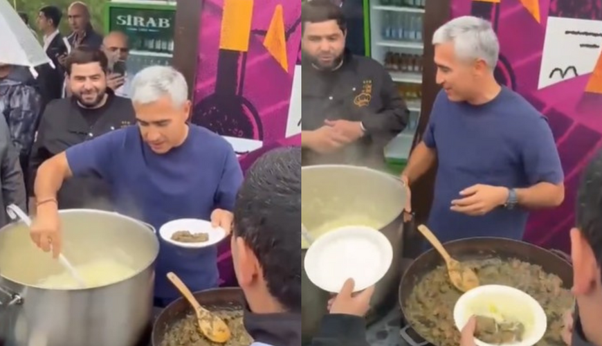 Anar Ələkbərov özünə yemək çəkdi və aşpazlara təşəkkür etdi - VİDEO