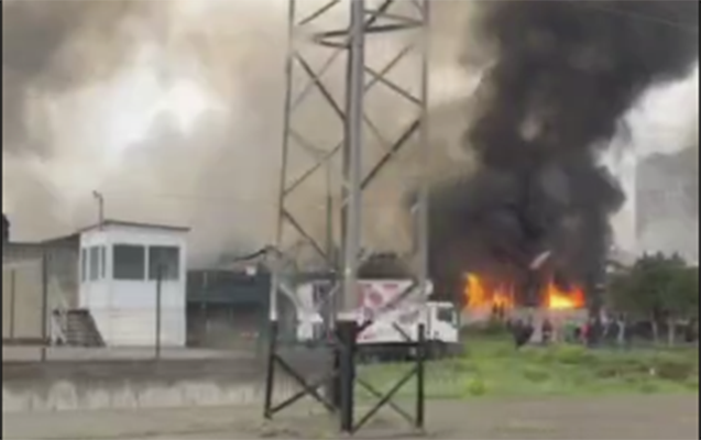 Tbilisidə bazar yanır - Video