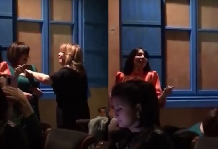 Zərifə Əliyevanın adını daşıyan Liseyin müəllimlərinin biabırçı görüntüləri - Sinələrinə pul basdılar - VİDEO