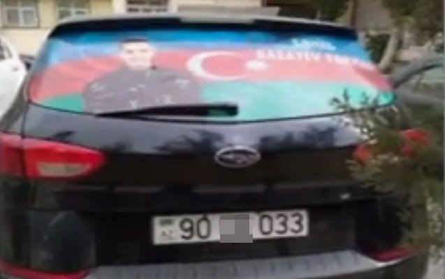 Yol polisi şəhidin şəklini bacısının maşınından qopardı - FOTO