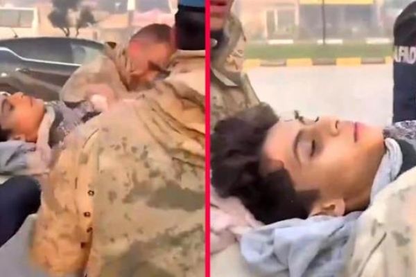 28 saat sonra dağıntılar altından çıxarılan uşağın əsgərə dediyi sözlər hər kəsi  duyğulandırdı (VİDEO)