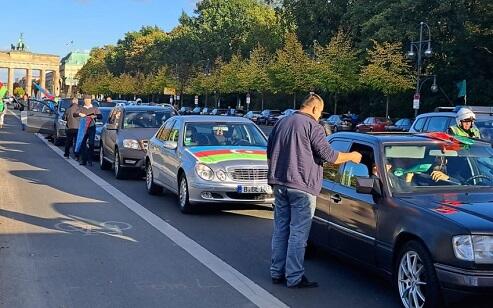 Berlində Ermənistana etiraz olaraq avtoyürüş keçirildi - Foto