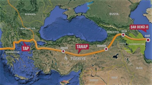 Türkiyə rəsmisindən xatırlatma: Azərbaycan və Türkmənistan qazı Avropaya Cənub Qaz Dəhlizindən keçməlidir