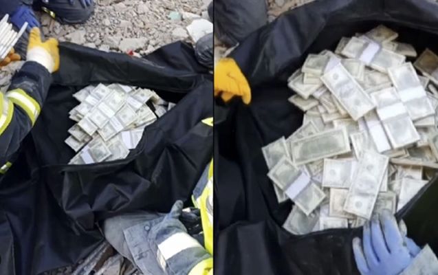 Dağıntılar altından 2 milyon dollar tapıldı - VİDEO