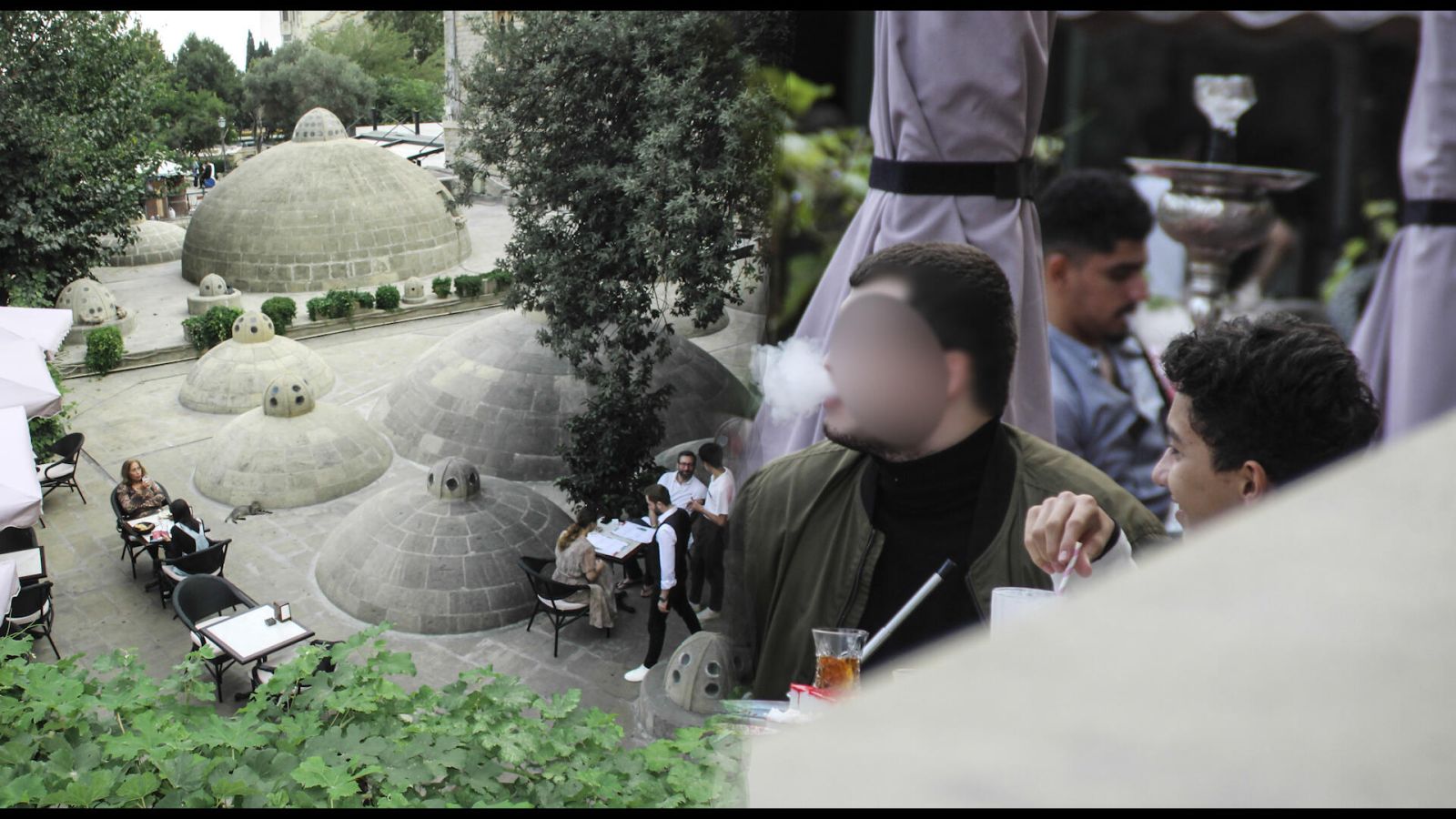 İçərişəhərdə tarixi abidənin üstündə çay içib qəlyan çəkirlər... - FOTO/REPORTAJ
