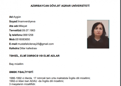 ADAU-nun ingilis dili müəllimi ittihamları RƏDD edir - "Deyilənlər yalandır"