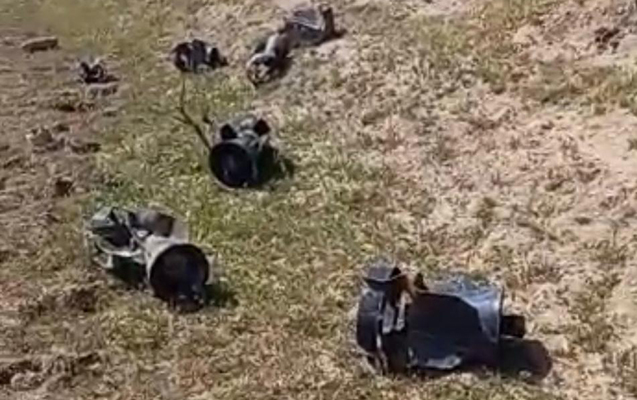 Sumqayıtda top mərmisi və aviabomba qırıntıları tapıldı - Fotolar+Video