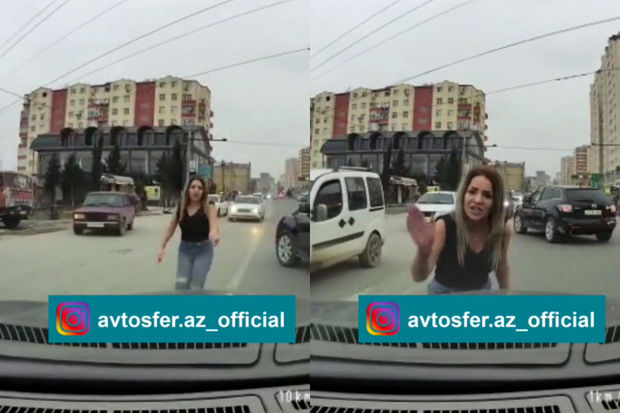 Bakıda “qoçu”luq edən xanım sürücü barədə araşdırma başladıldı - VİDEO