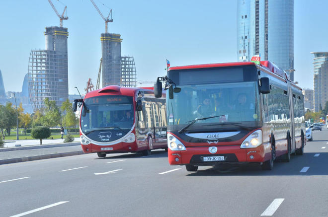 Bakıda bu avtobusların hərəkəti dəyişdirilir
