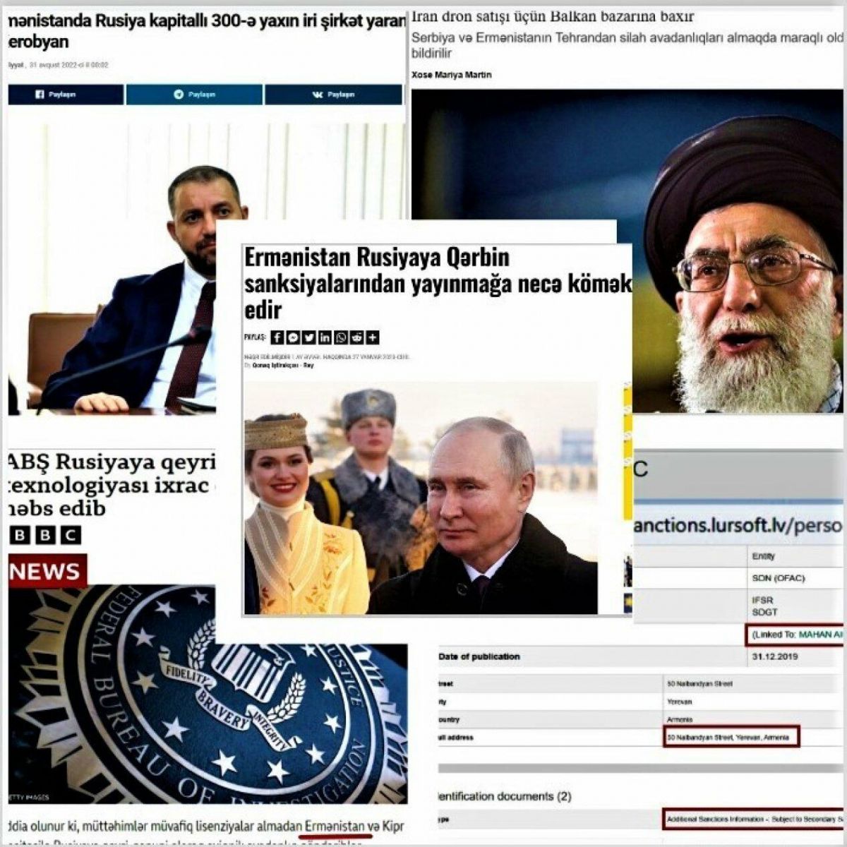 Ermənistan sanksiyalaşdırılmış malların Rusiyaya daşınmasında əsas vasitəçidir - FAKTLAR