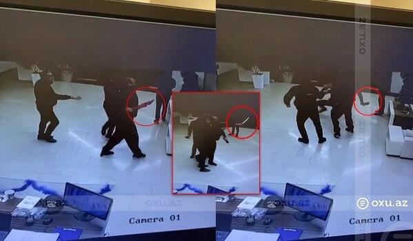 Bakıda xəncərlə mühafizəçiyə hücum edən şəxs saxlanıldı - Video