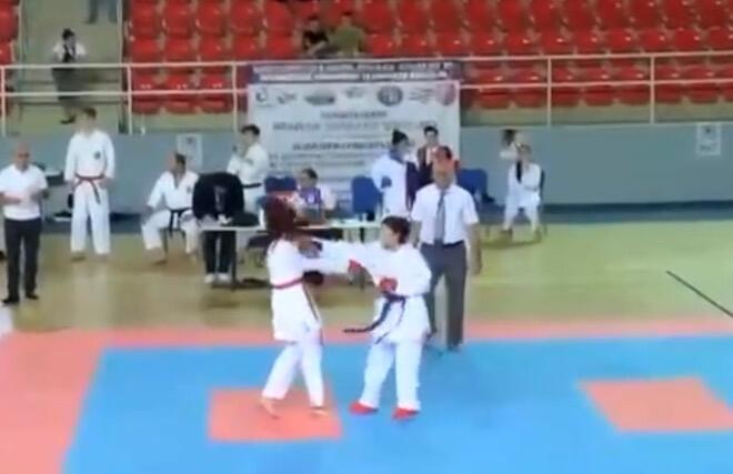 İdmançımızı vuran erməni yarışdan qovuldu - Video