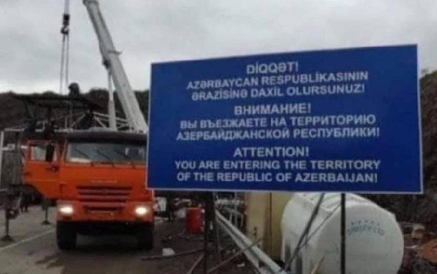 Azərbaycan - Ermənistan sərhədində bu sözlər yazıldı - Foto