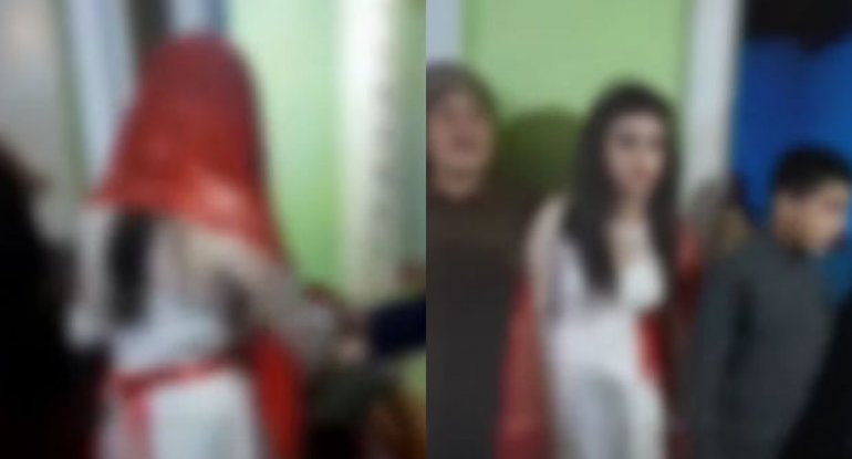 Masallıda 16 yaşında ərə verilən qızın toyundan görüntülər -  VİDEO
