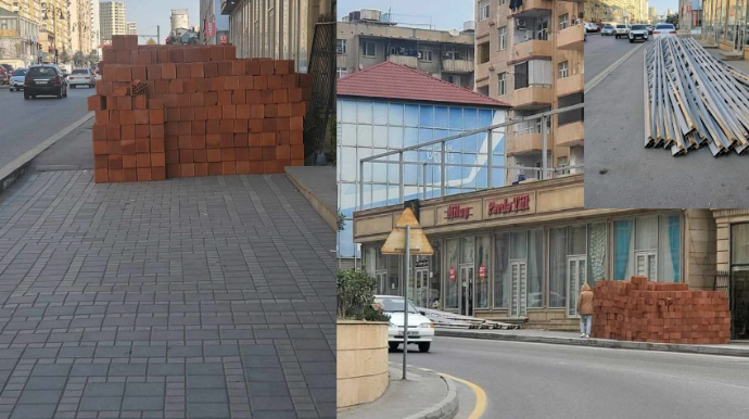 Səkini anbar etdilər - 2 həftədir ki, piyadalar əziyyət çəkir - FOTO