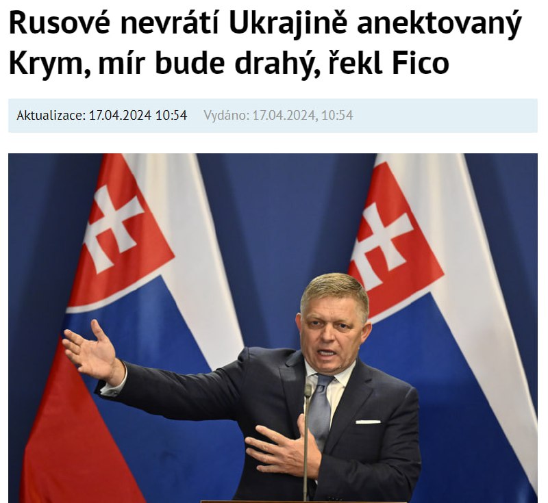 Slovakiyanın baş naziri: "Ruslar Krımı heç vaxt geri qaytarmayacaqlar"